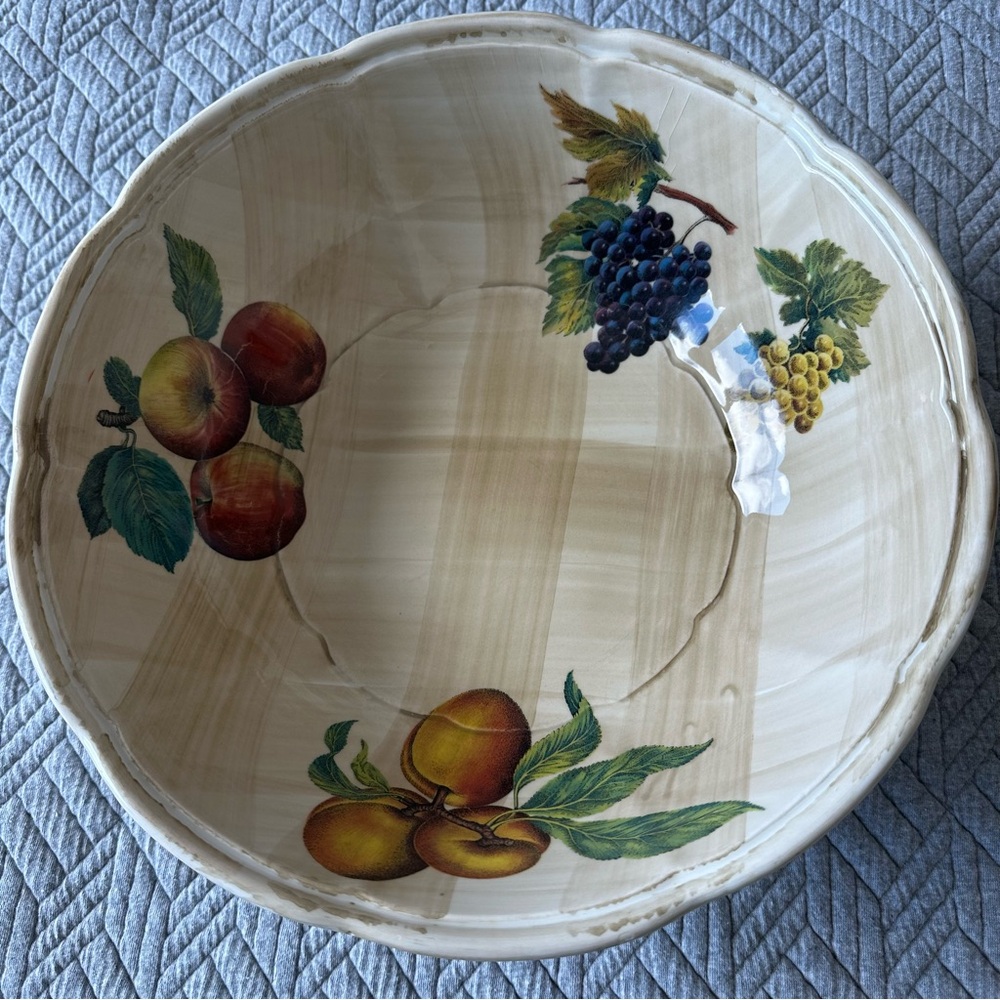 Garantito Per Alimenti Large Ceramica Due Torri Serving Bowl